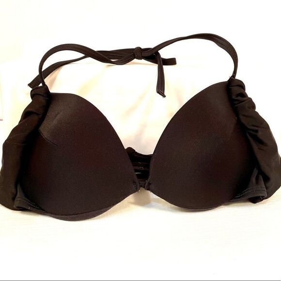 BLACK VICTORIA’s SECRET BIKINI TOP SIZE 32B - Picture 1 of 4